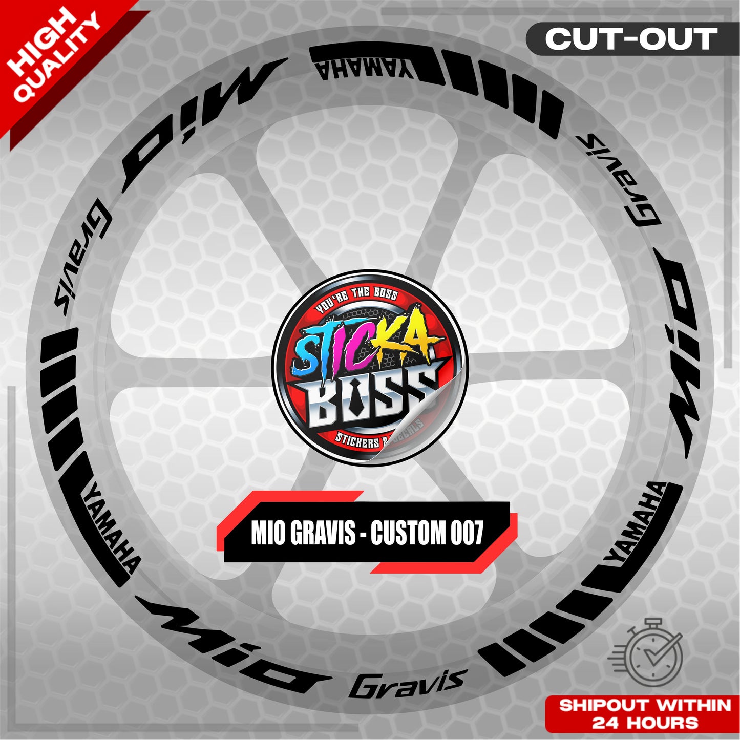 MIO GRAVIS MAG STICKER SET ( 2 MAGS ) - CUSTOM 007 | VINYL WATERPROOF CUT-OUT DECALS
