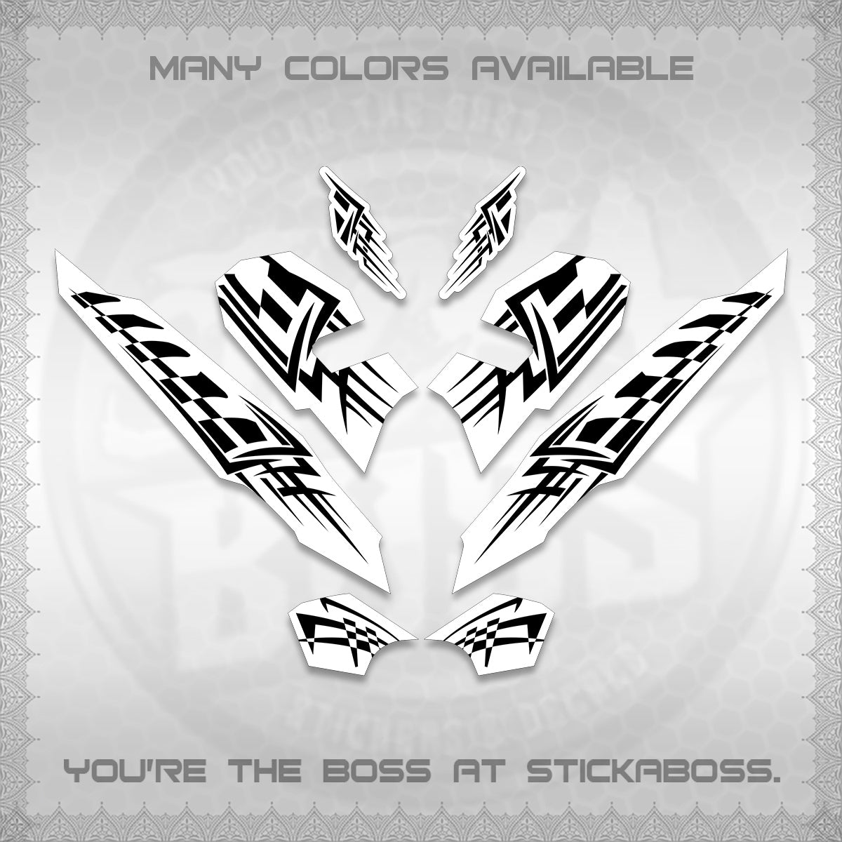 CLICK 125 V3 VARIO INDO-MALAY FOR WHITE DECALS (2026 TRIBAL LINES DESIGN) STICKER DECALS By STICKABOSS