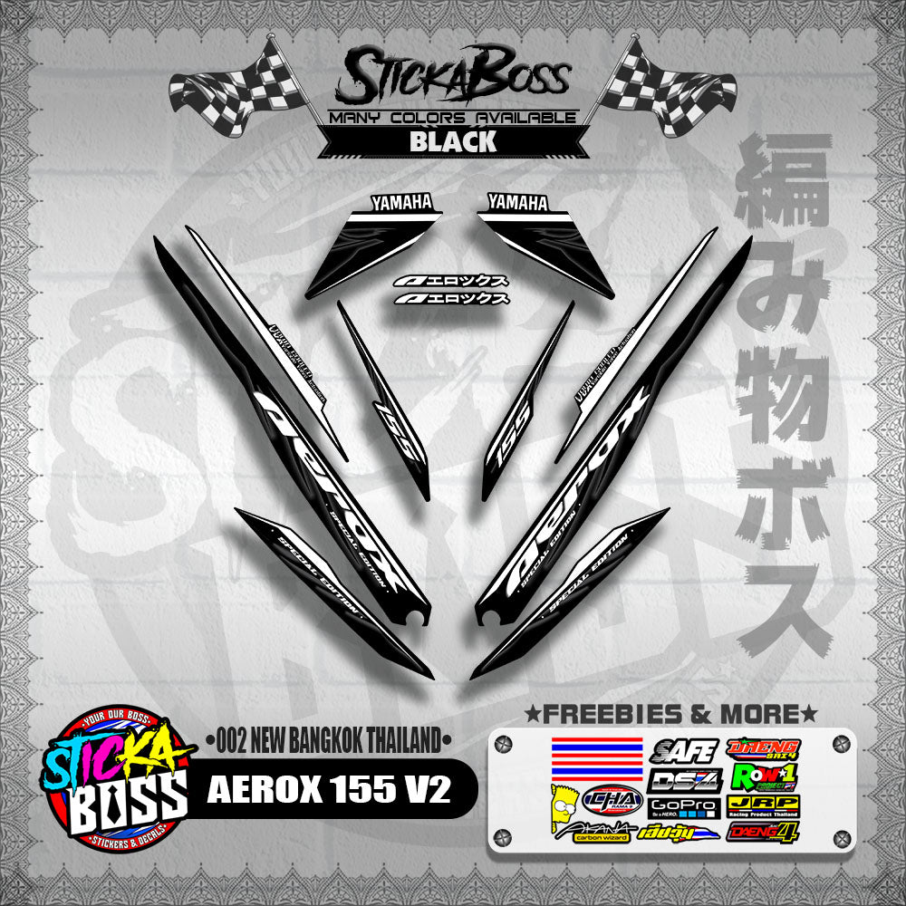 AEROX 155 V2 DECALS ( 002 NEW BANGKOK THAILAND )【WITH FREEBIES】