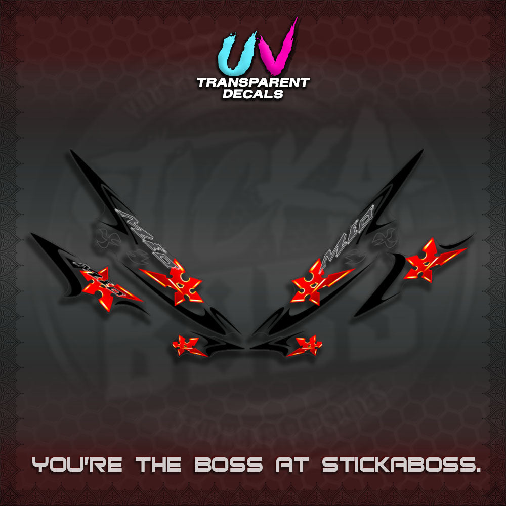 MIO SPORTY UV TRANSPARENT DECALS (2003-2005 LAMA KARBU MOTIF)STICKER DECALS By STICKABOSS