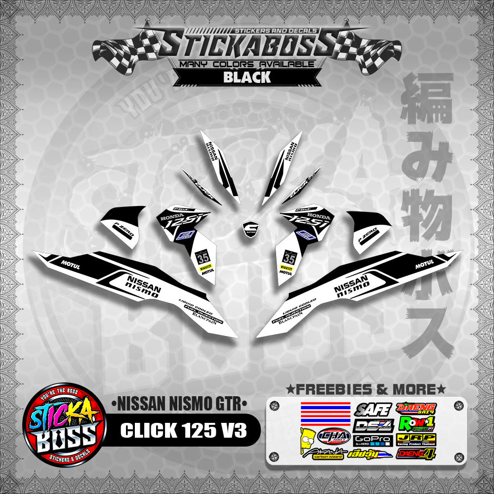 CLICK 125 V3 DECALS ( NISSAN NISMO GTR )【WITH FREEBIES】