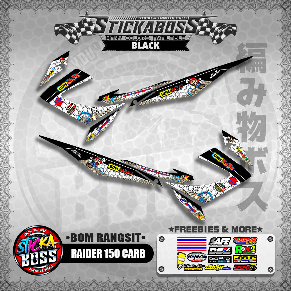 RAIDER 150 CARB INDO DECALS ( BOM RANGSIT )【WITH FREEBIES】