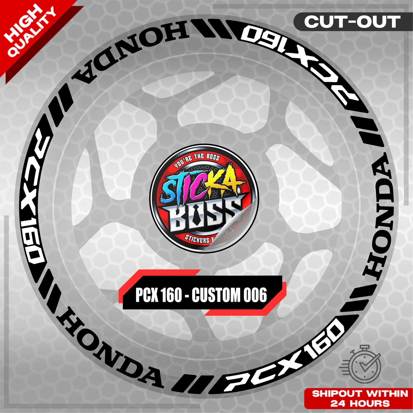 PCX 160 MAG STICKER SET ( 2 MAGS ) - CUSTOM 006 | VINYL WATERPROOF CUT-OUT DECALS