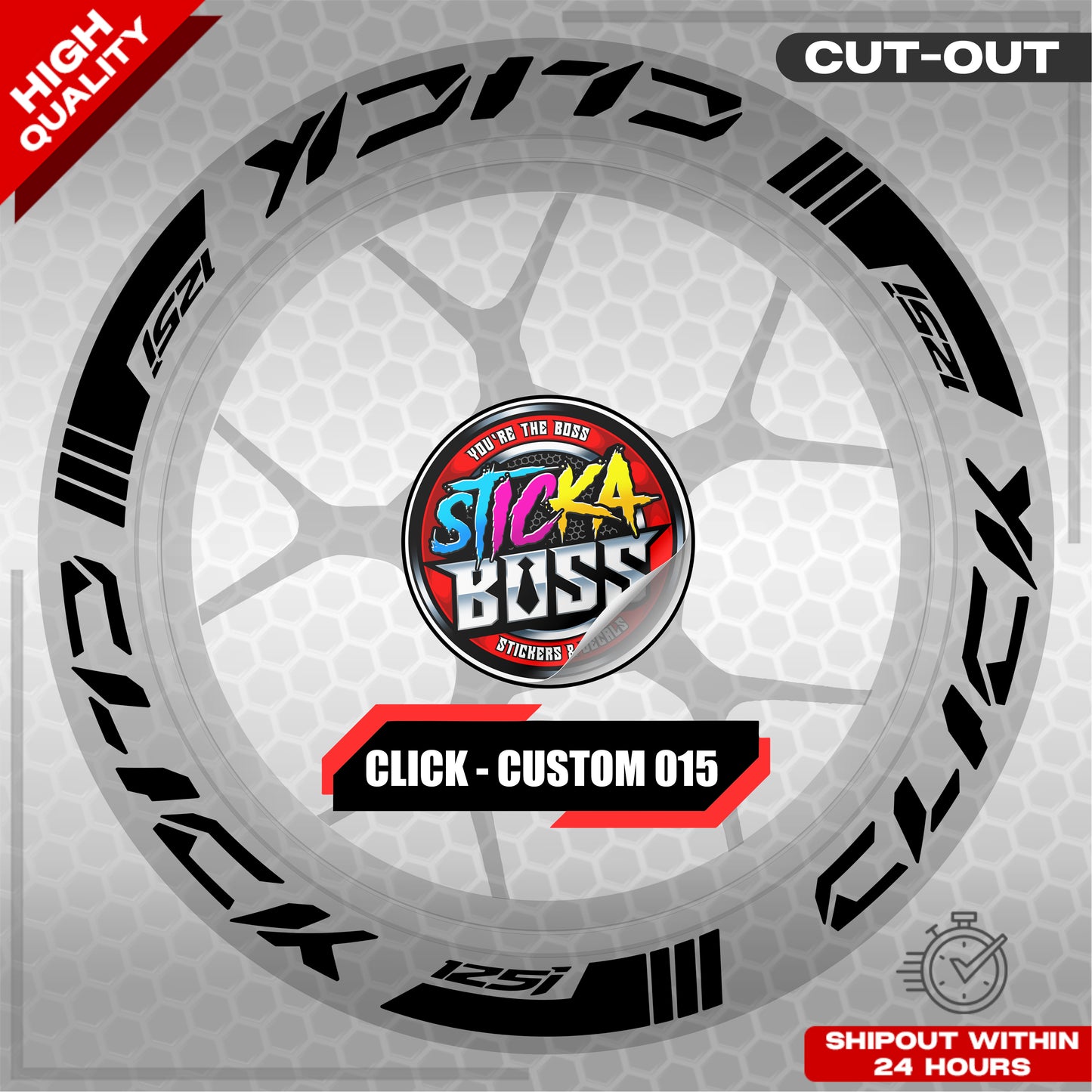 CLICK 125 MAG STICKER SET ( 2 MAGS ) - CUSTOM 015 | VINYL WATERPROOF CUT-OUT DECALS