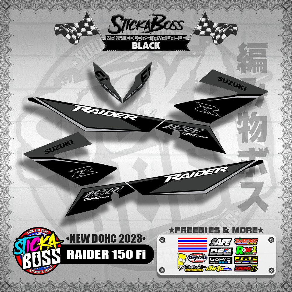 RAIDER 150 Fi DECALS ( NEW DOHC 2023 )【WITH FREEBIES】