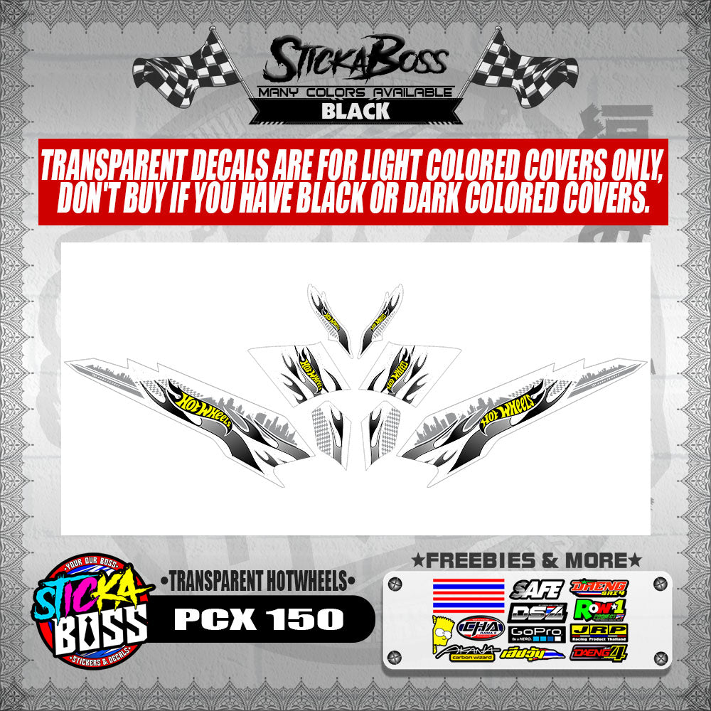 PCX 150 DECALS ( TRANSPARENT HOTWHEELS )【WITH FREEBIES】