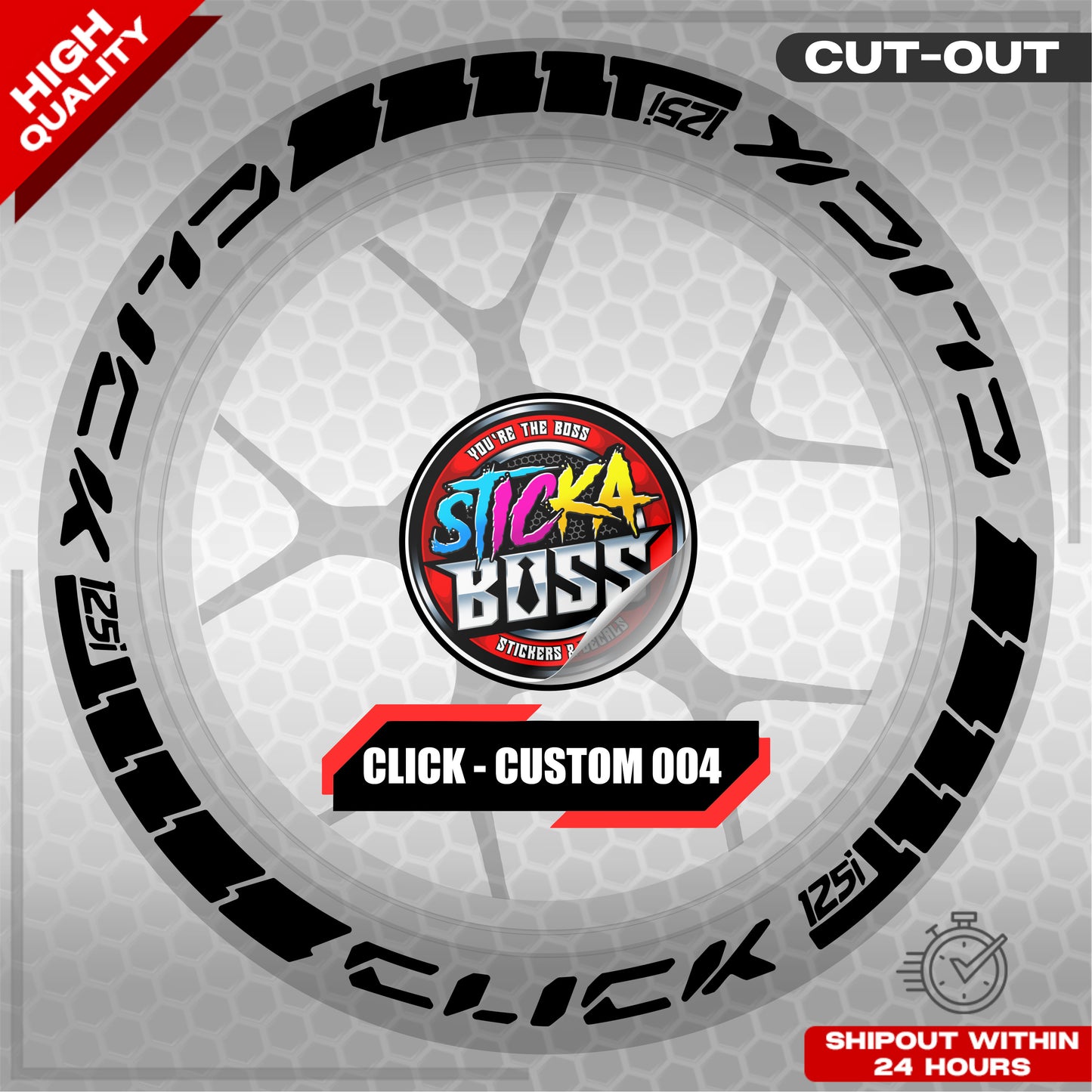 CLICK 125 MAGS STICKER SET ( 2 MAGS ) - CUSTOM 004 | VINYL WATERPROOF CUT-OUT DECALS