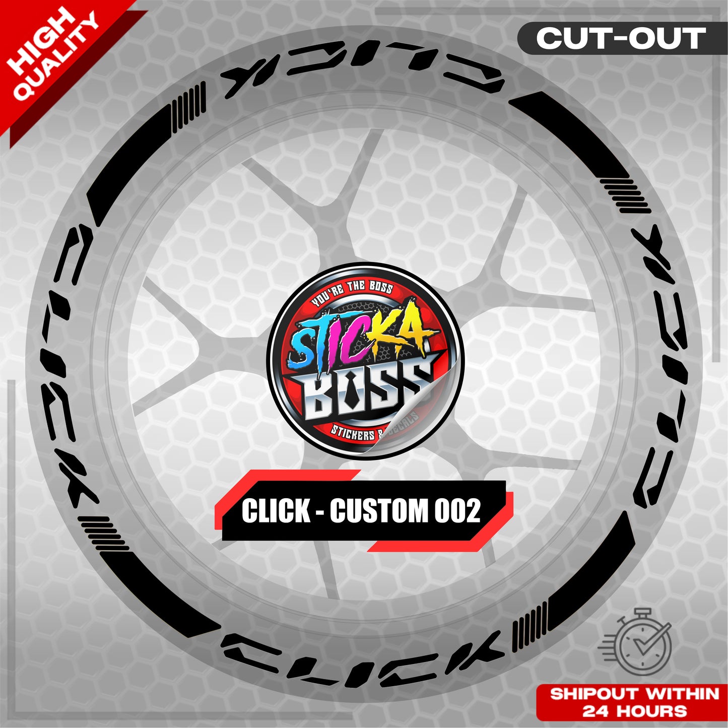 CLICK 125 / 150 / 160 MAGS STICKER SET ( 2 MAGS ) - CUSTOM 002 | VINYL WATERPROOF CUT-OUT DECALS