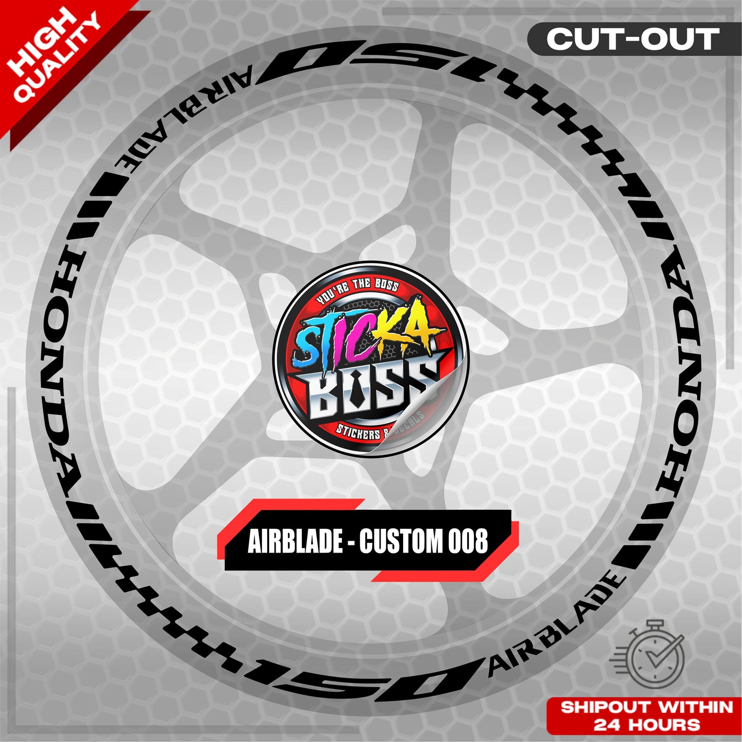 AIRBLADE 150 / 160 MAG STICKER SET ( 2 MAGS ) - CUSTOM 008 | VINYL WATERPROOF CUT-OUT DECALS