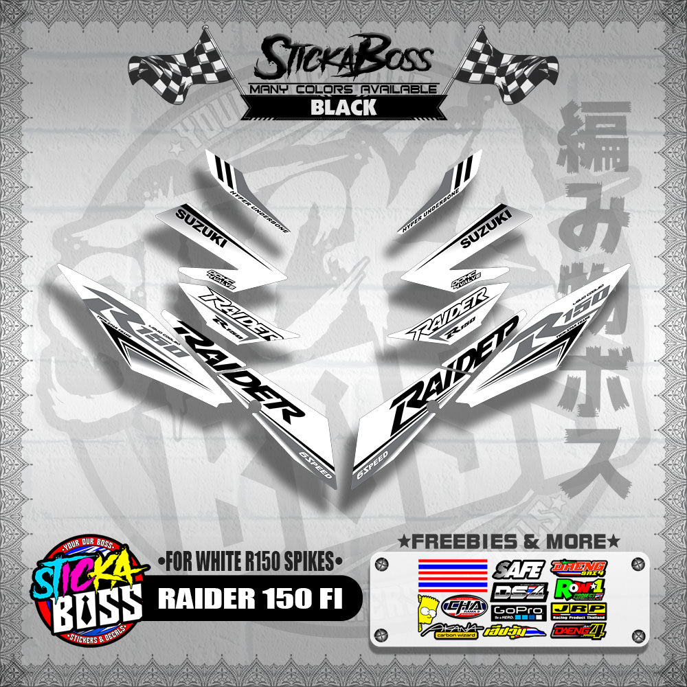 RAIDER 150 FI DECALS ( FOR WHITE R150 SPIKES )【WITH FREEBIES】