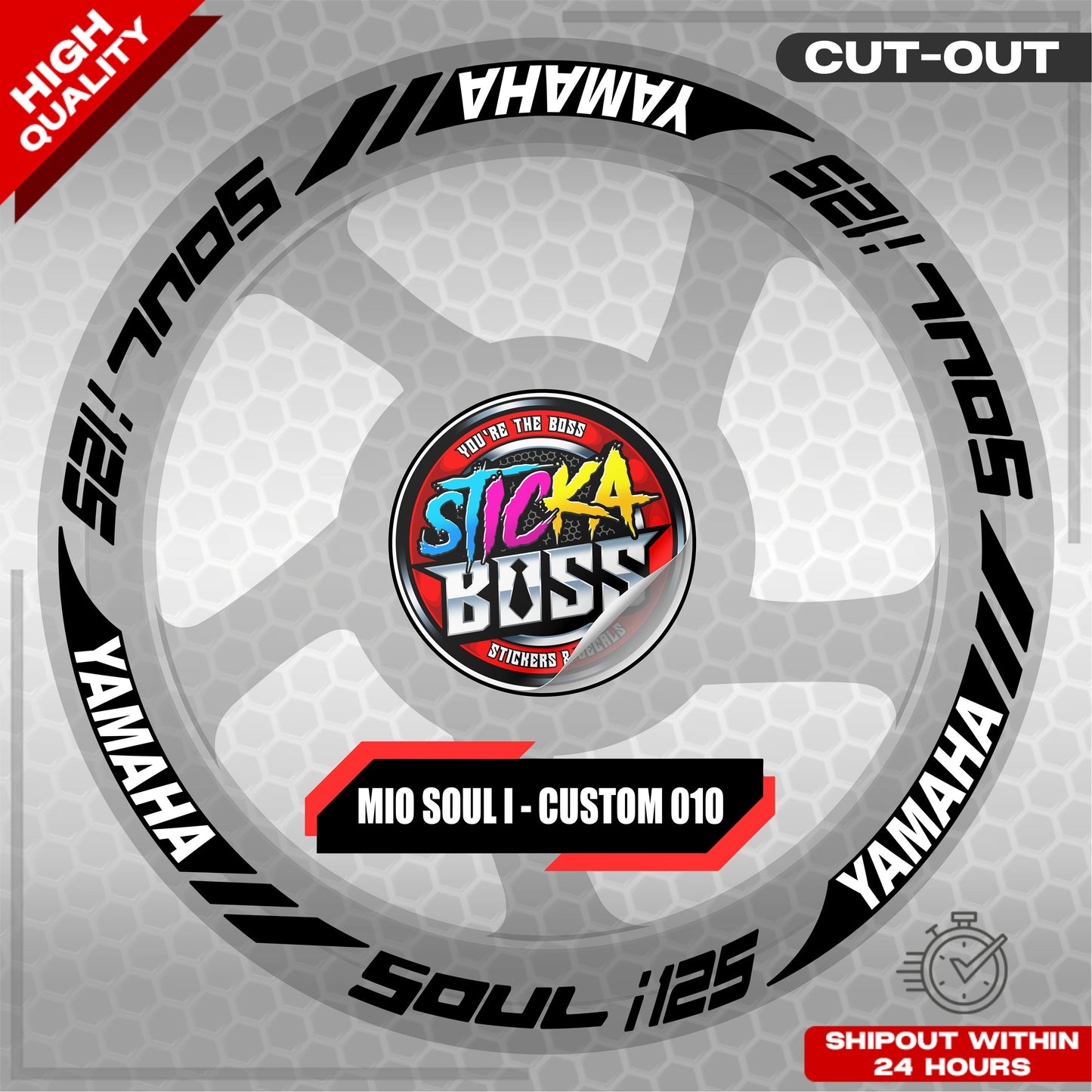 MIO SOUL I 125 MAG STICKER SET ( 2 MAGS ) - CUSTOM 010 | VINYL WATERPROOF CUT-OUT DECALS