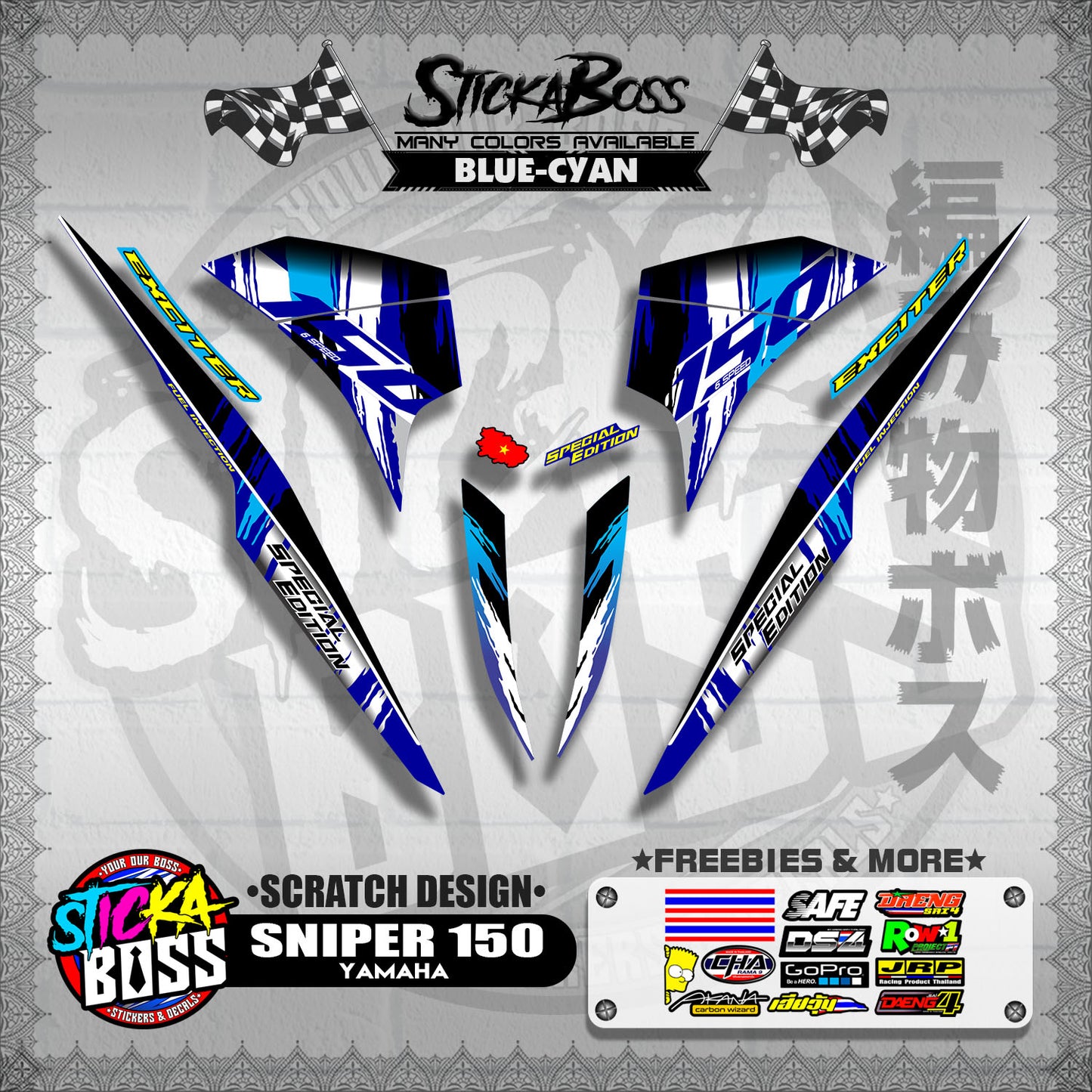 SNIPER 150 VIETNAM DECALS ( SCRATCH DESIGN )【WITH FREEBIES】