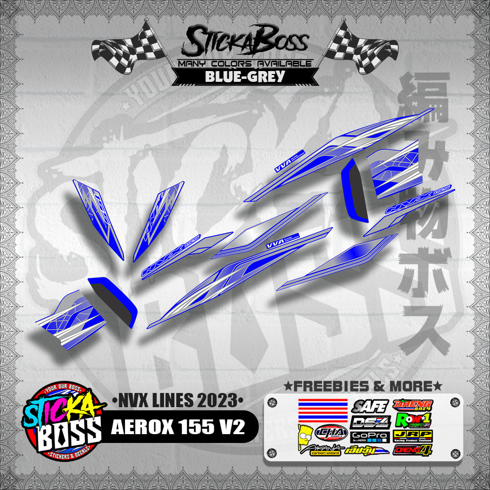 AEROX 155 V2 MALAYSIAN DECALS ( NVX LINES 2023 )【WITH FREEBIES】
