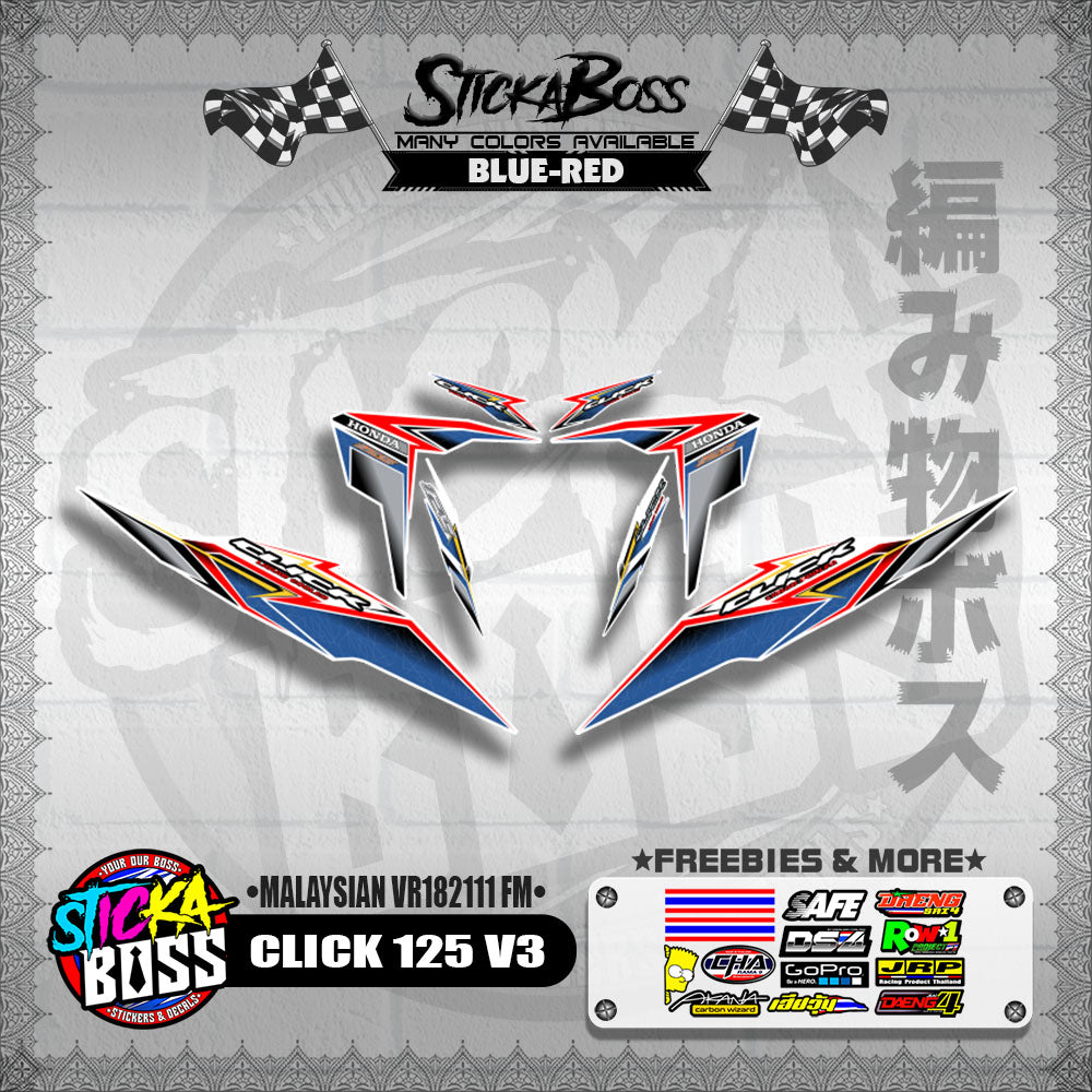 CLICK 125 V3 DECALS ( MALAYSIAN VR182111 FM )【WITH FREEBIES】