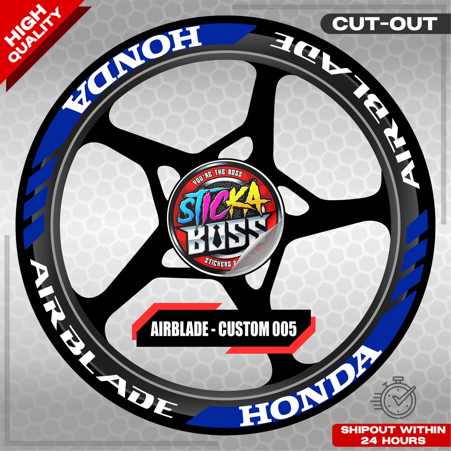 AIRBLADE 150 / 160 MAG STICKER SET ( 2 MAGS ) - CUSTOM 005 | VINYL WATERPROOF CUT-OUT DECALS