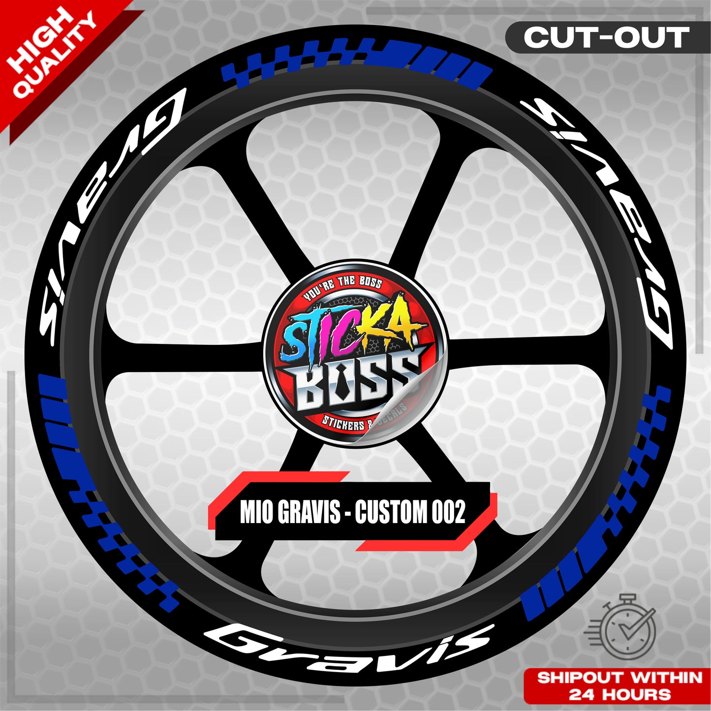 MIO GRAVIS MAG STICKER SET ( 2 MAGS ) - CUSTOM 002 | VINYL WATERPROOF CUT-OUT DECALS