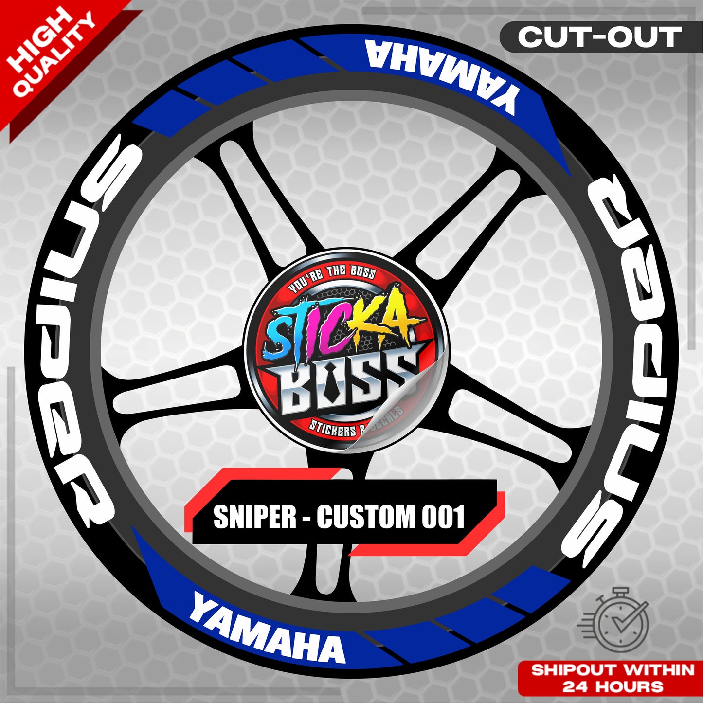 SNIPER 150 / 155 MAGS STICKER SET ( 2 MAGS ) - CUSTOM 001 | VINYL WATERPROOF CUT-OUT DECALS