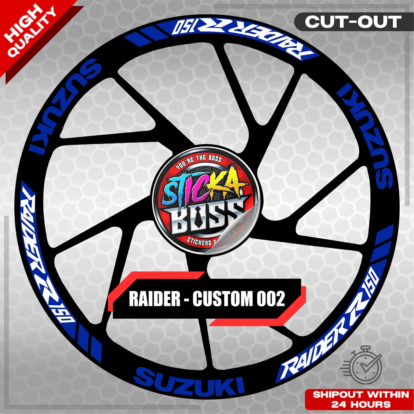 RAIDER R150 MAG STICKER SET ( 2 MAGS ) - CUSTOM 002 | VINYL WATERPROOF CUT-OUT DECALS