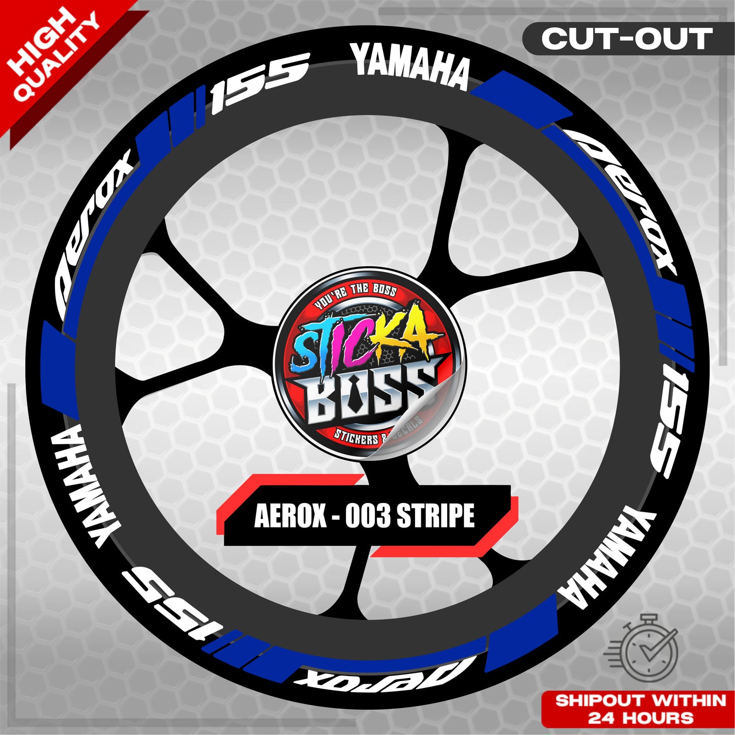 AEROX MAG STICKER SET ( 2 MAGS ) - 003 STRIPE | VINYL WATERPROOF CUT-OUT DECALS