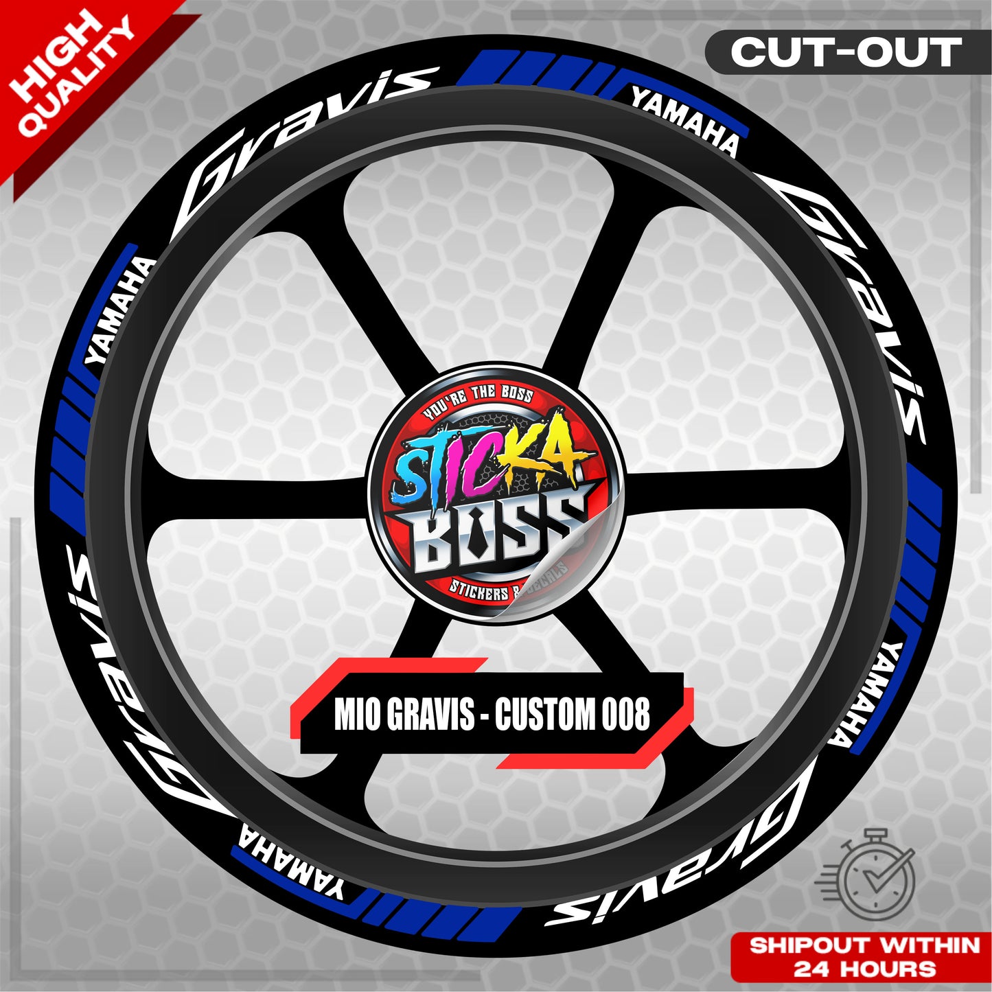 MIO GRAVIS MAG STICKER SET ( 2 MAGS ) - CUSTOM 008 | VINYL WATERPROOF CUT-OUT DECALS