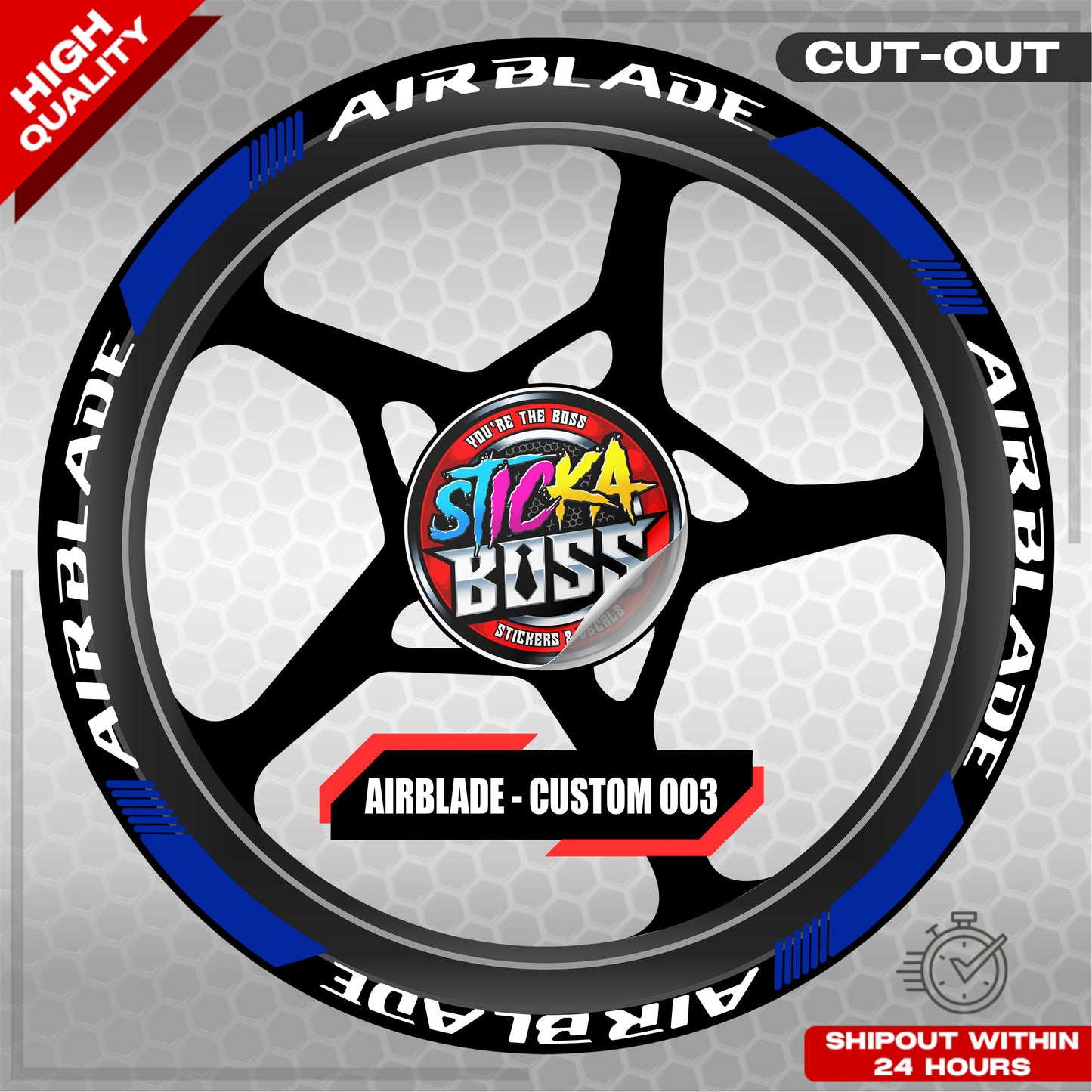 AIRBLADE 150 / 160 MAG STICKER SET ( 2 MAGS ) - CUSTOM 003 | VINYL WATERPROOF CUT-OUT DECALS