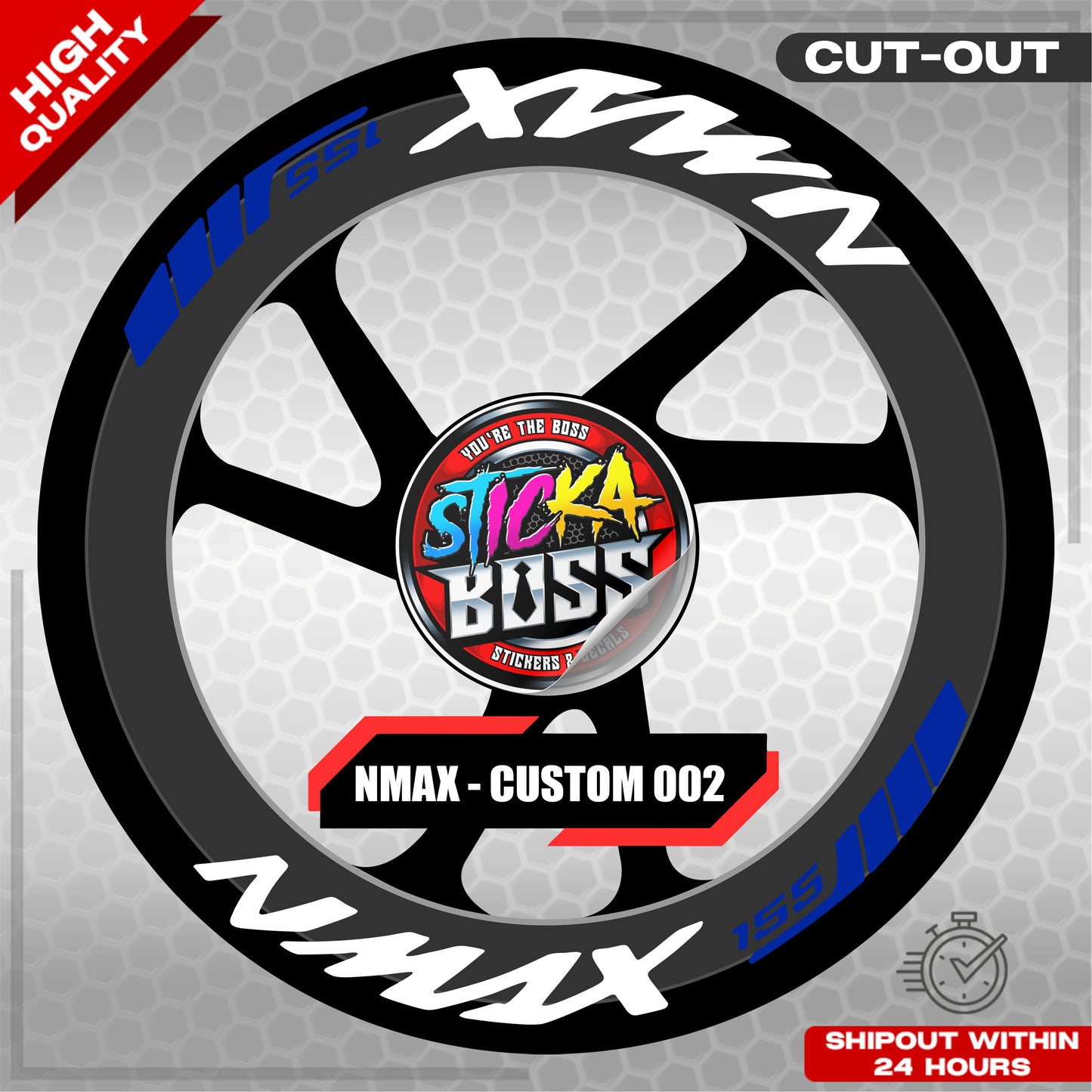 NMAX 155 MAG STICKER SET ( 2 MAGS ) - CUSTOM 002 | VINYL WATERPROOF CUT-OUT DECALS