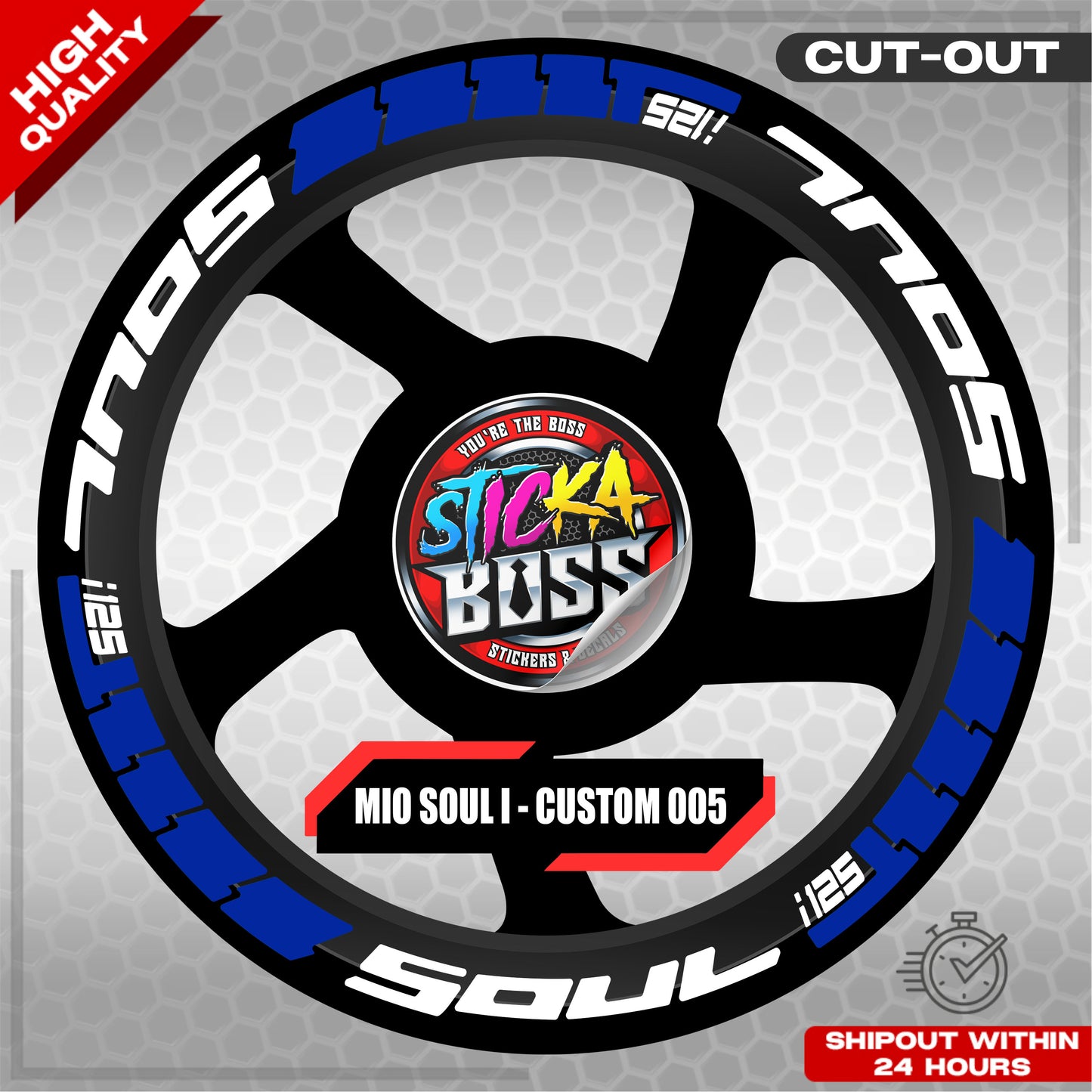 MIO SOUL I 125 MAG STICKER SET ( 2 MAGS ) - CUSTOM 005 | VINYL WATERPROOF CUT-OUT DECALS