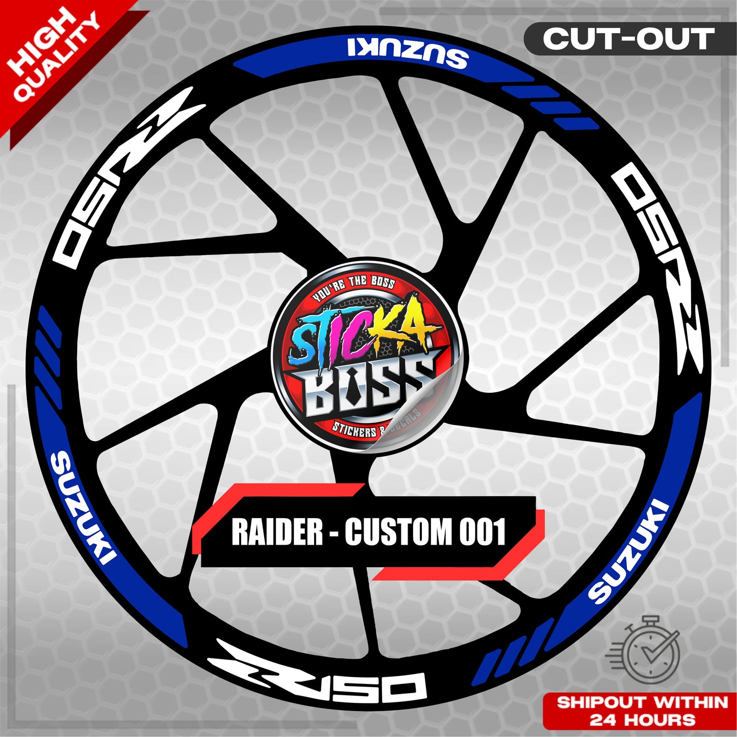 RAIDER R150 MAG STICKER SET ( 2 MAGS ) - CUSTOM 001 | VINYL WATERPROOF CUT-OUT DECALS