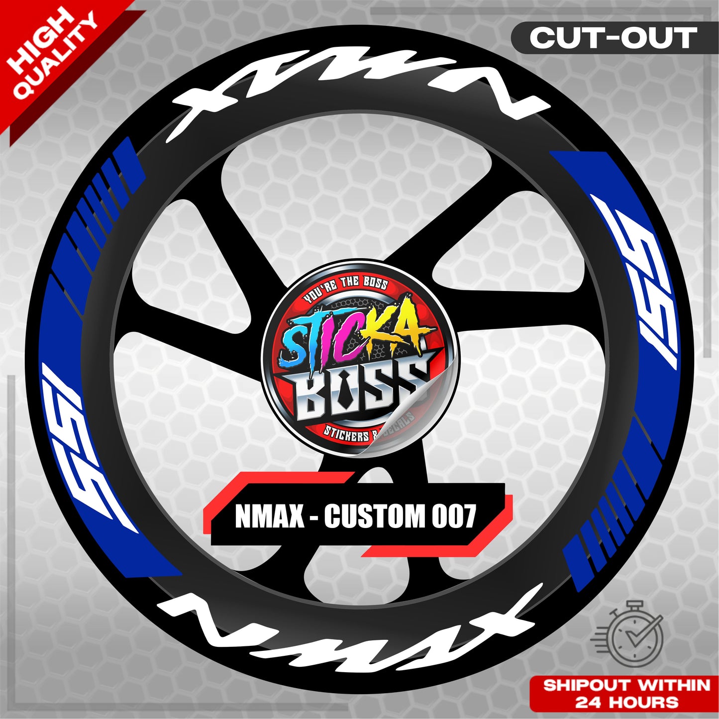 NMAX 155 MAG STICKER SET ( 2 MAGS ) - CUSTOM 007 | VINYL WATERPROOF CUT-OUT DECALS