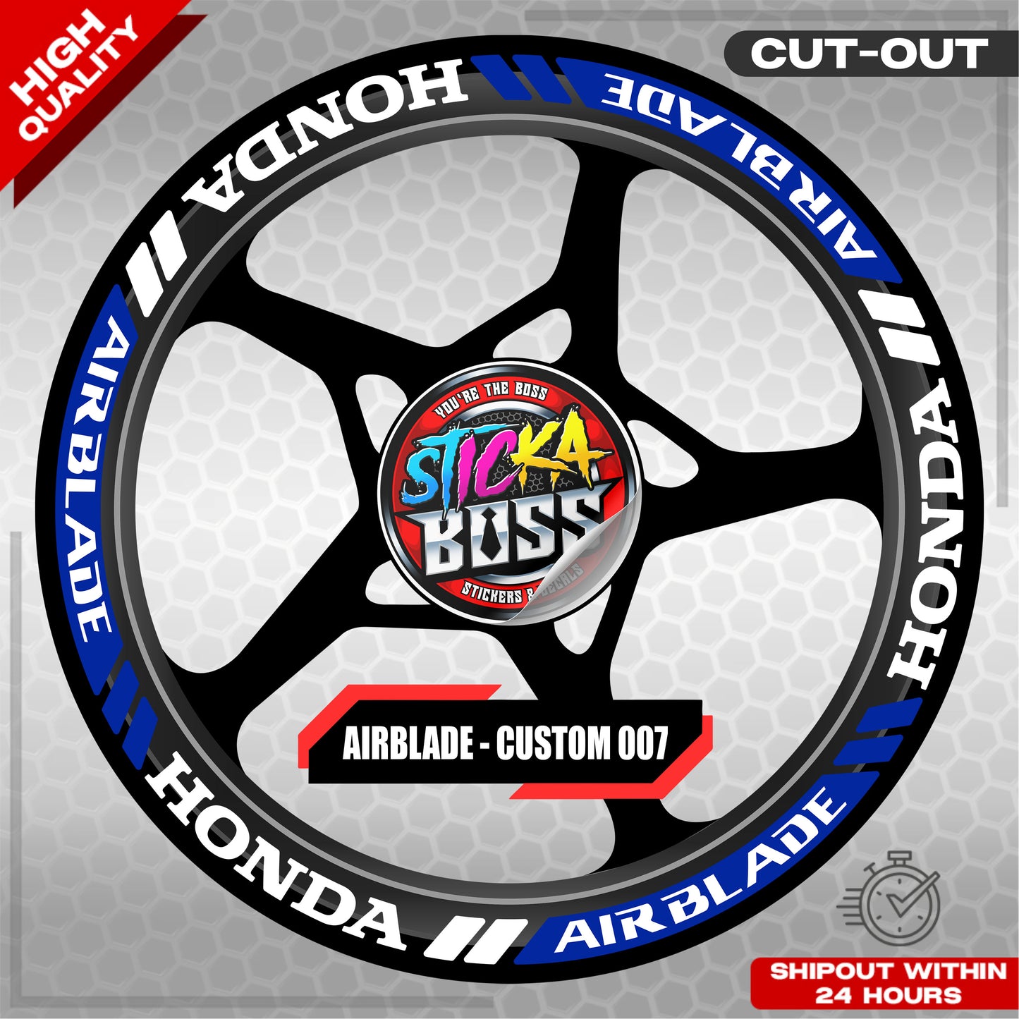 AIRBLADE 150 / 160 MAG STICKER SET ( 2 MAGS ) - CUSTOM 007 | VINYL WATERPROOF CUT-OUT DECALS