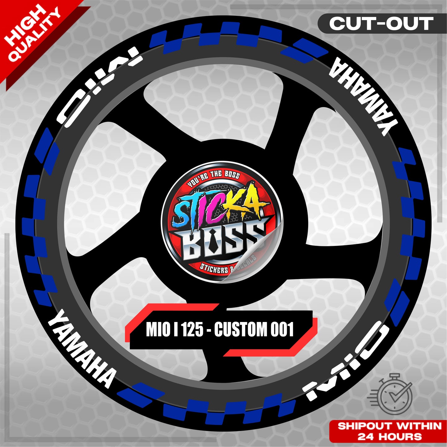 MIO I 125 MAGS STICKER SET ( 2 MAGS ) - CUSTOM 001 | VINYL WATERPROOF CUT-OUT DECALS