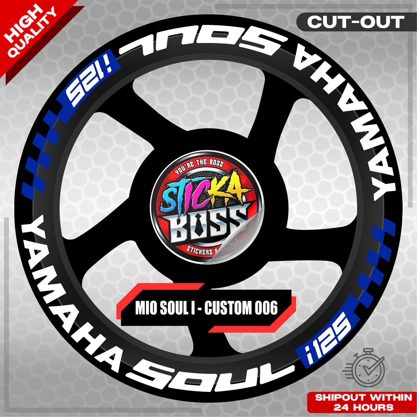 MIO SOUL I 125 MAG STICKER SET ( 2 MAGS ) - CUSTOM 006 | VINYL WATERPROOF CUT-OUT DECALS