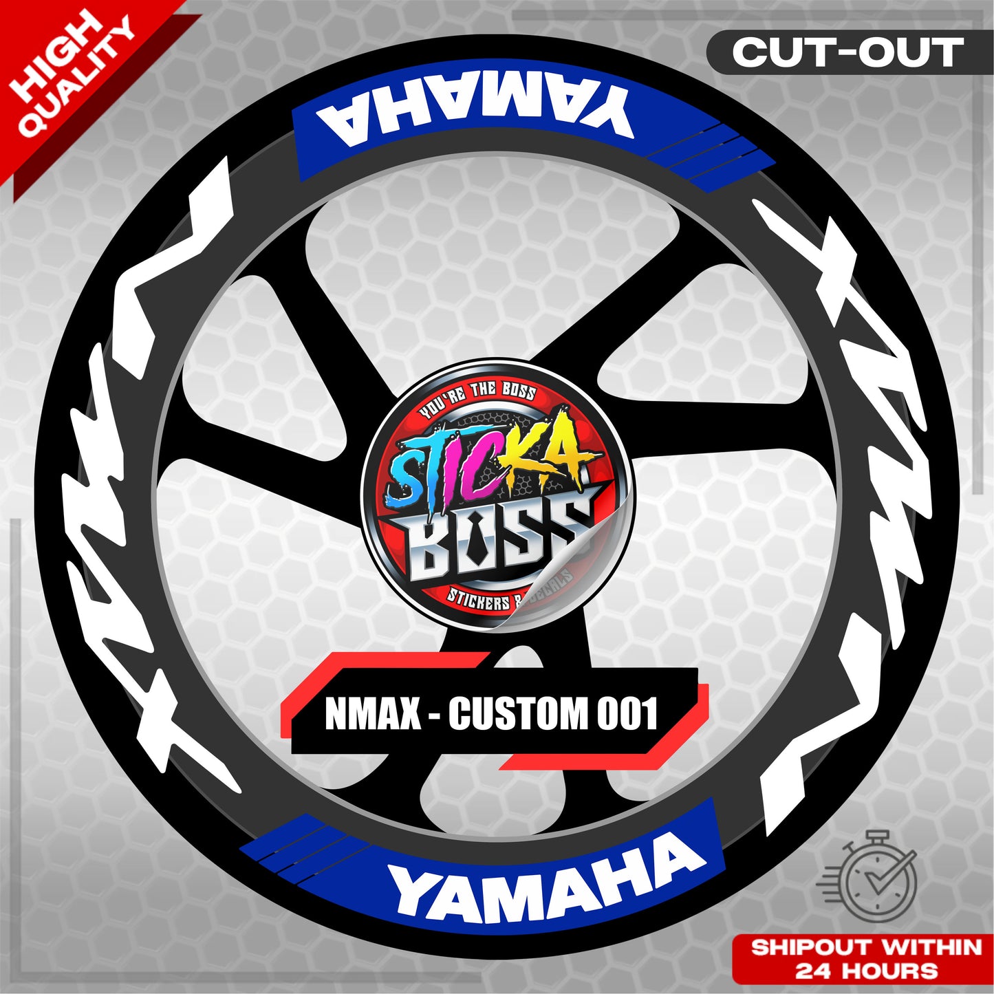 NMAX 155 MAGS STICKER SET ( 2 MAGS ) - CUSTOM 001 | VINYL WATERPROOF CUT-OUT DECALS