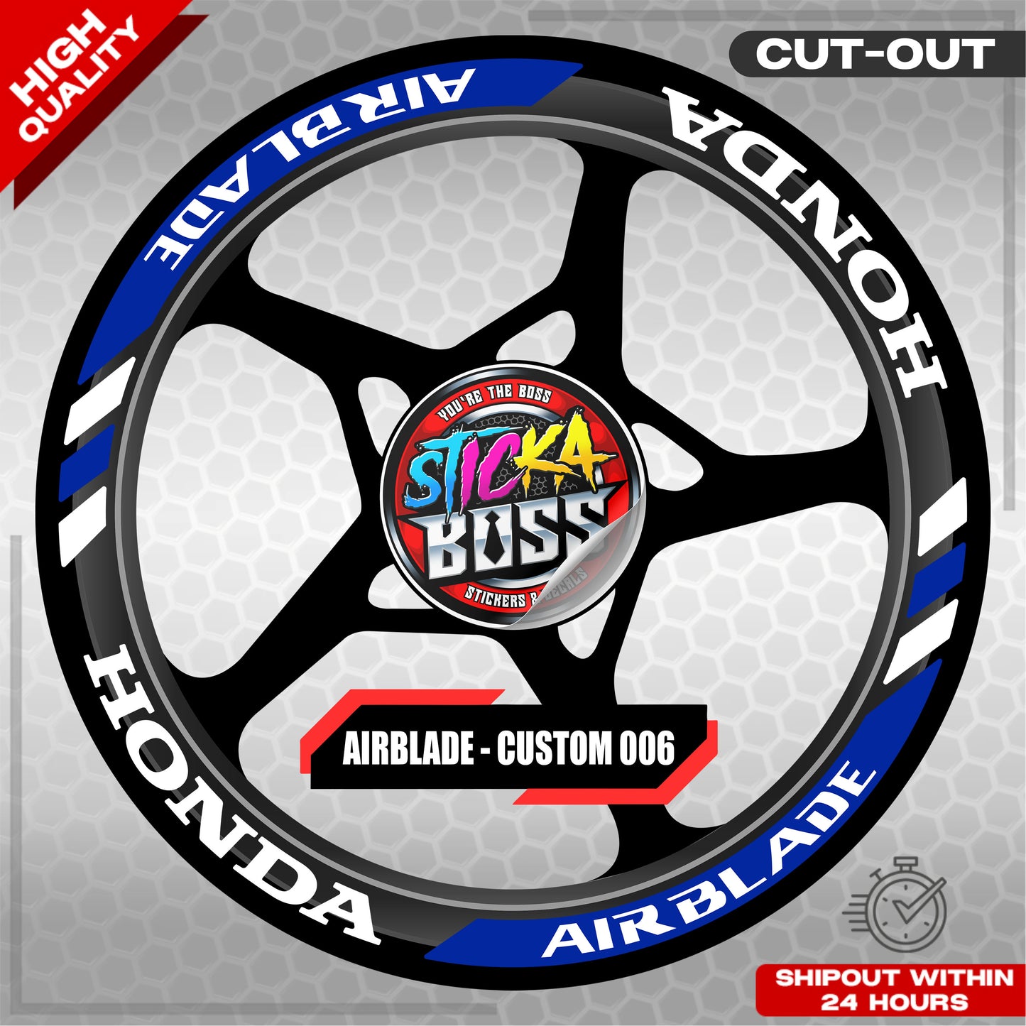 AIRBLADE 150 / 160 MAG STICKER SET ( 2 MAGS ) - CUSTOM 006 | VINYL WATERPROOF CUT-OUT DECALS