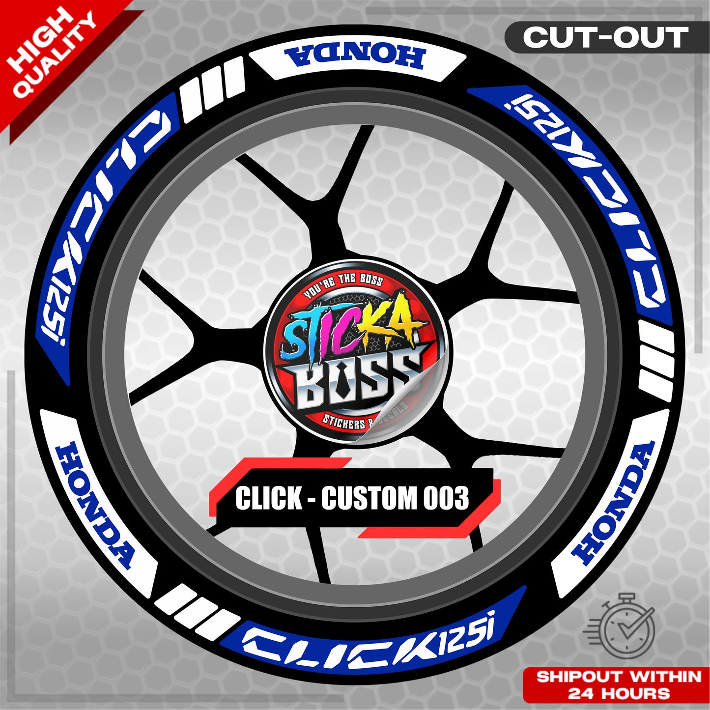 CLICK 125 MAGS STICKER SET ( 2 MAGS ) - CUSTOM 003 | VINYL WATERPROOF CUT-OUT DECALS