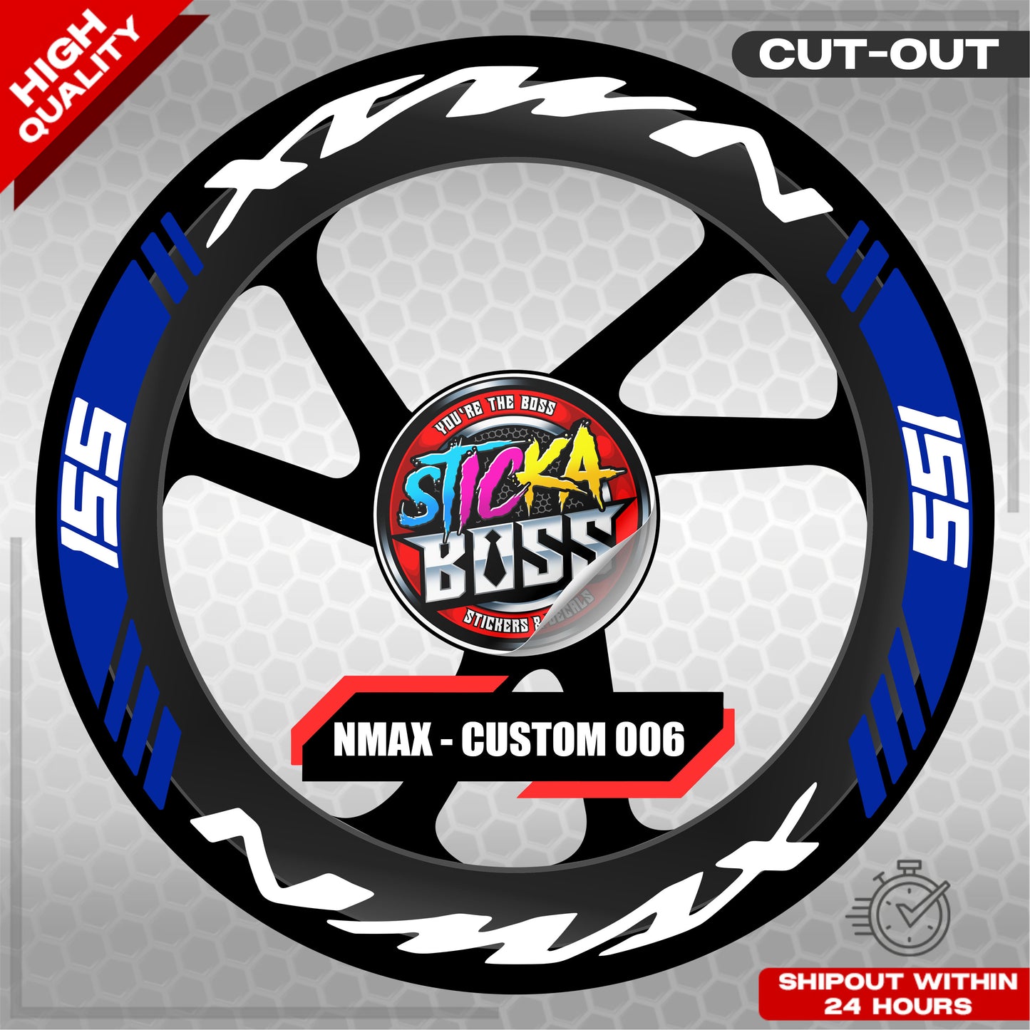 NMAX 155 MAG STICKER SET ( 2 MAGS ) - CUSTOM 006 | VINYL WATERPROOF CUT-OUT DECALS