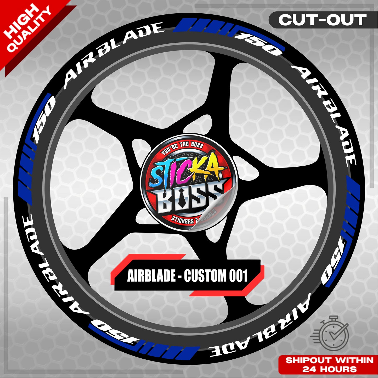 AIRBLADE 150 MAG STICKER SET ( 2 MAGS ) - CUSTOM 001 | VINYL WATERPROOF CUT-OUT DECALS