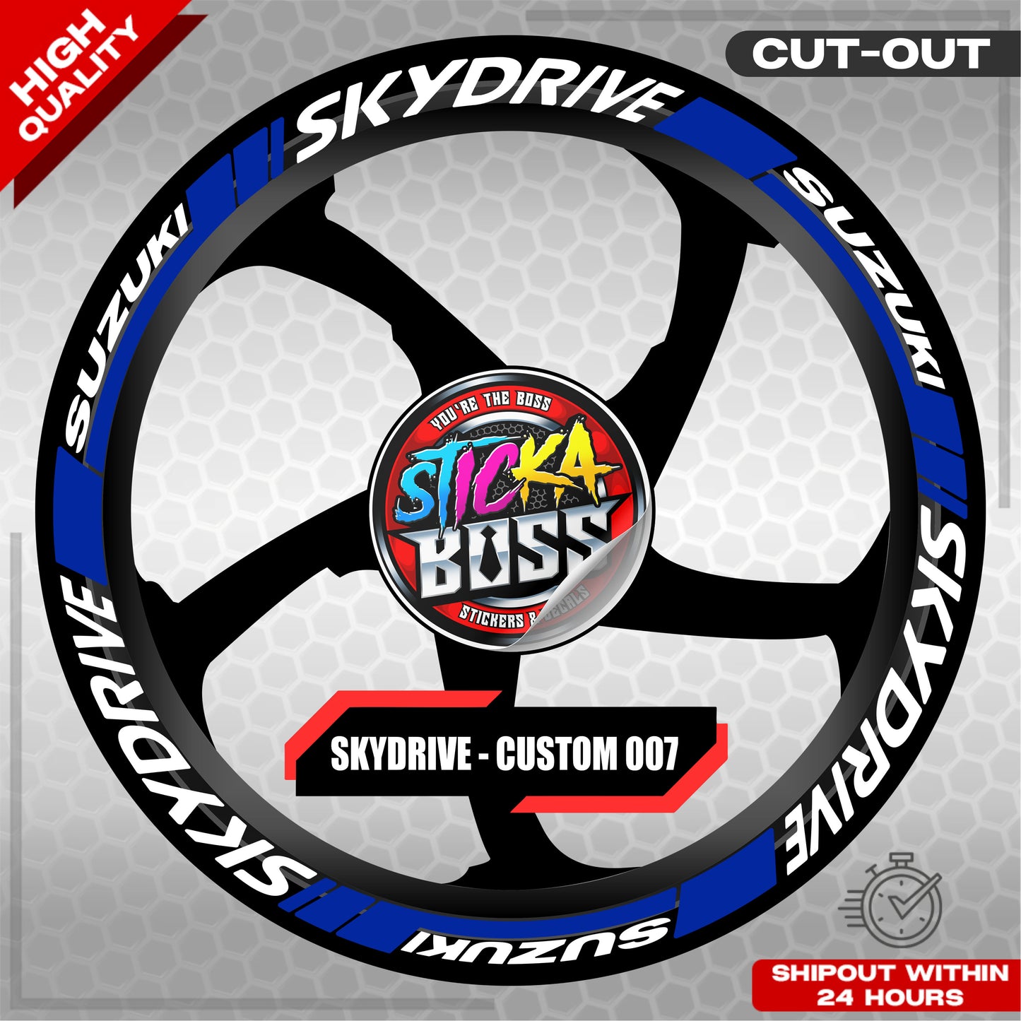SKYDRIVE MAG STICKER SET ( 2 MAGS ) - CUSTOM 007 | VINYL WATERPROOF CUT-OUT DECALS