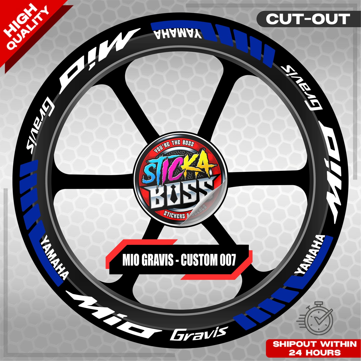 MIO GRAVIS MAG STICKER SET ( 2 MAGS ) - CUSTOM 007 | VINYL WATERPROOF CUT-OUT DECALS