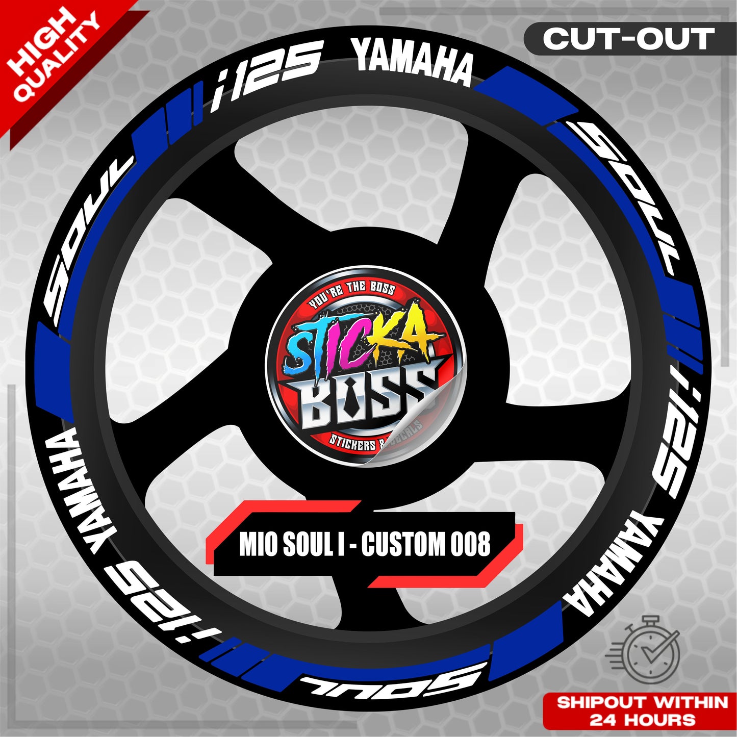 MIO SOUL I 125 MAG STICKER SET ( 2 MAGS ) - CUSTOM 008 | VINYL WATERPROOF CUT-OUT DECALS