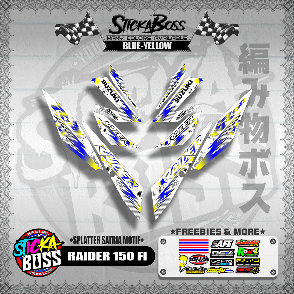 RAIDER 150 FI DECALS ( SPLATTER SATRIA MOTIF )【WITH FREEBIES】