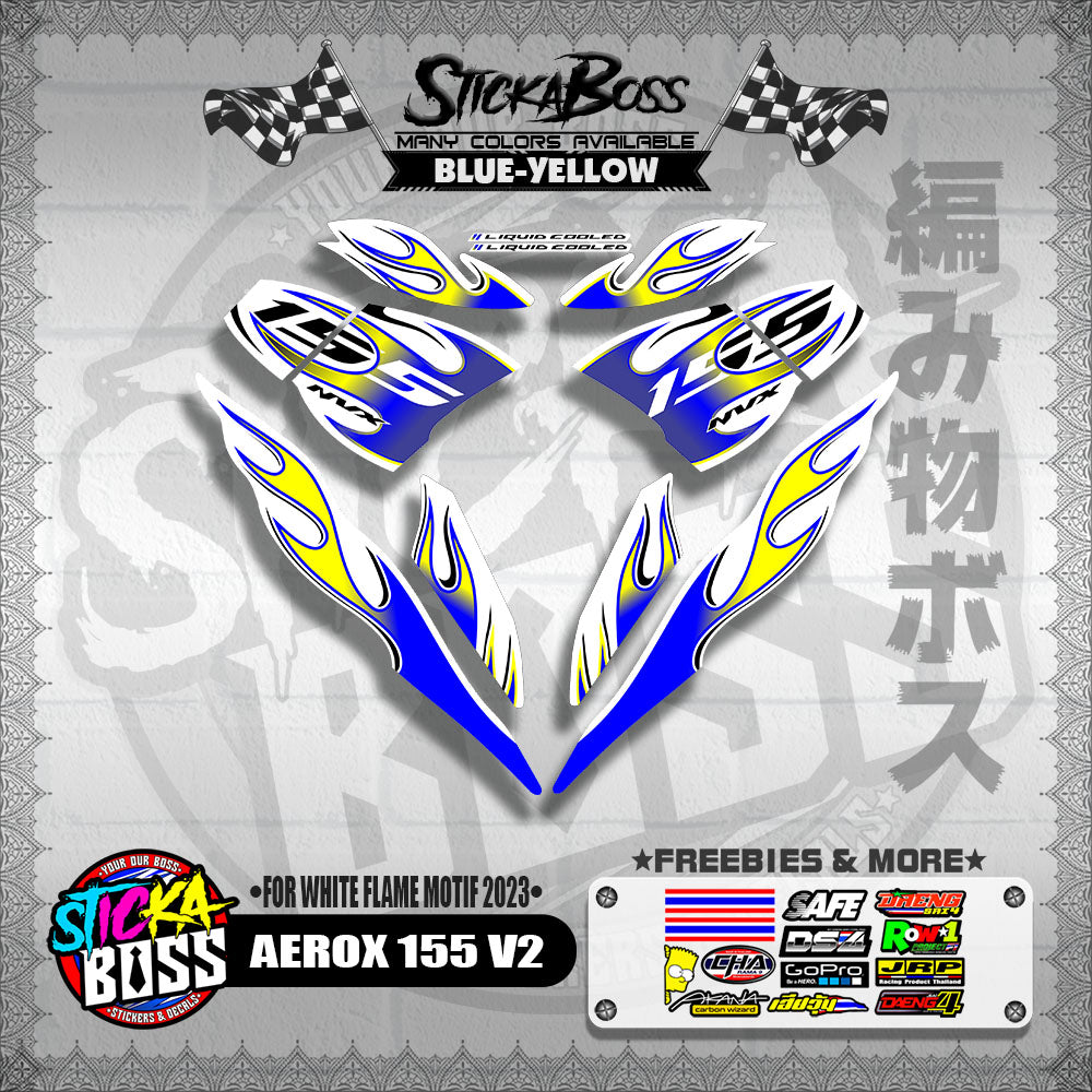 AEROX 155 V2 ( FOR WHITE FLAME MOTIF 2023 )【WITH FREEBIES】