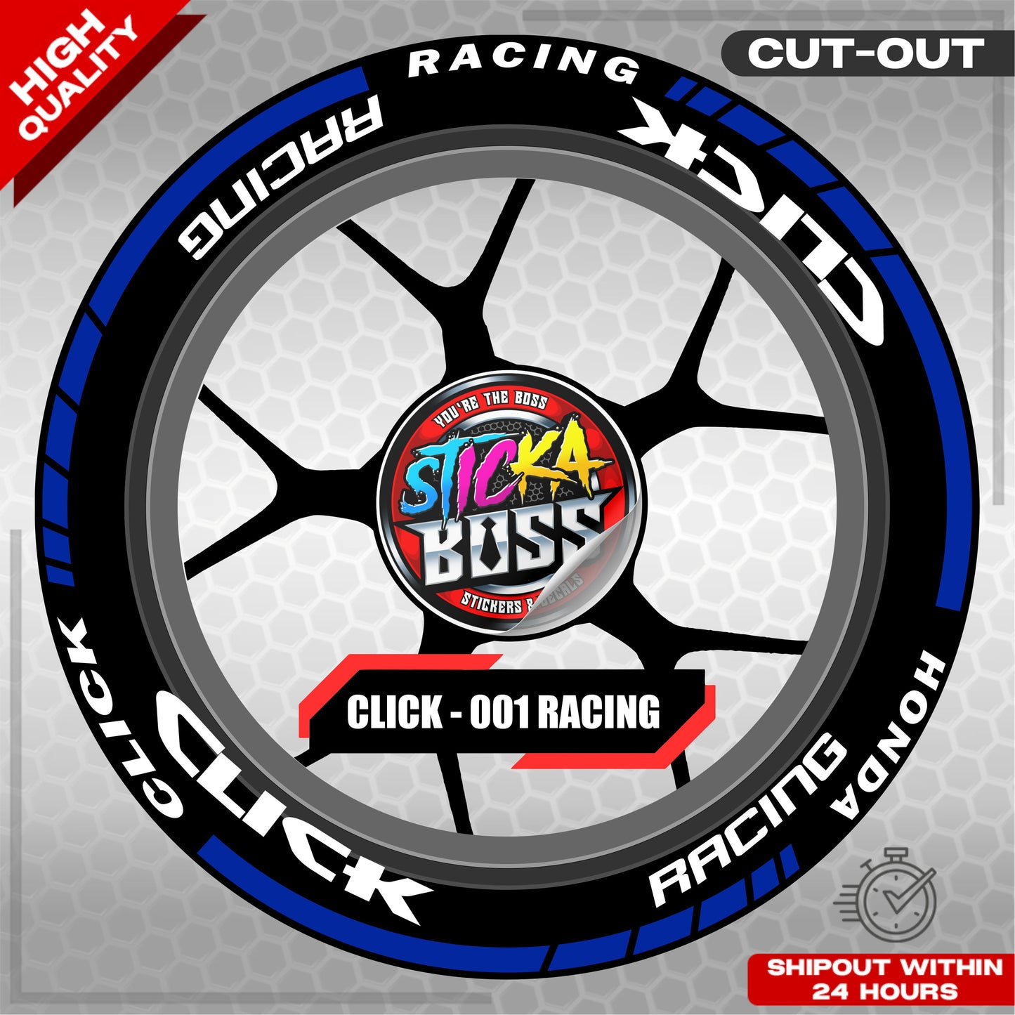 CLICK 125 / 150 / 160 MAGS STICKER SET ( 2 MAGS ) - 001 RACING | VINYL WATERPROOF CUT-OUT DECALS