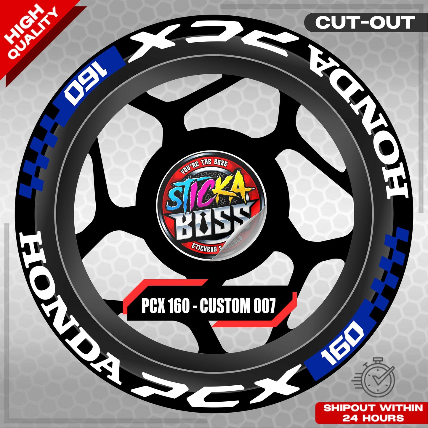 PCX 160 MAG STICKER SET ( 2 MAGS ) - CUSTOM 007 | VINYL WATERPROOF CUT-OUT DECALS