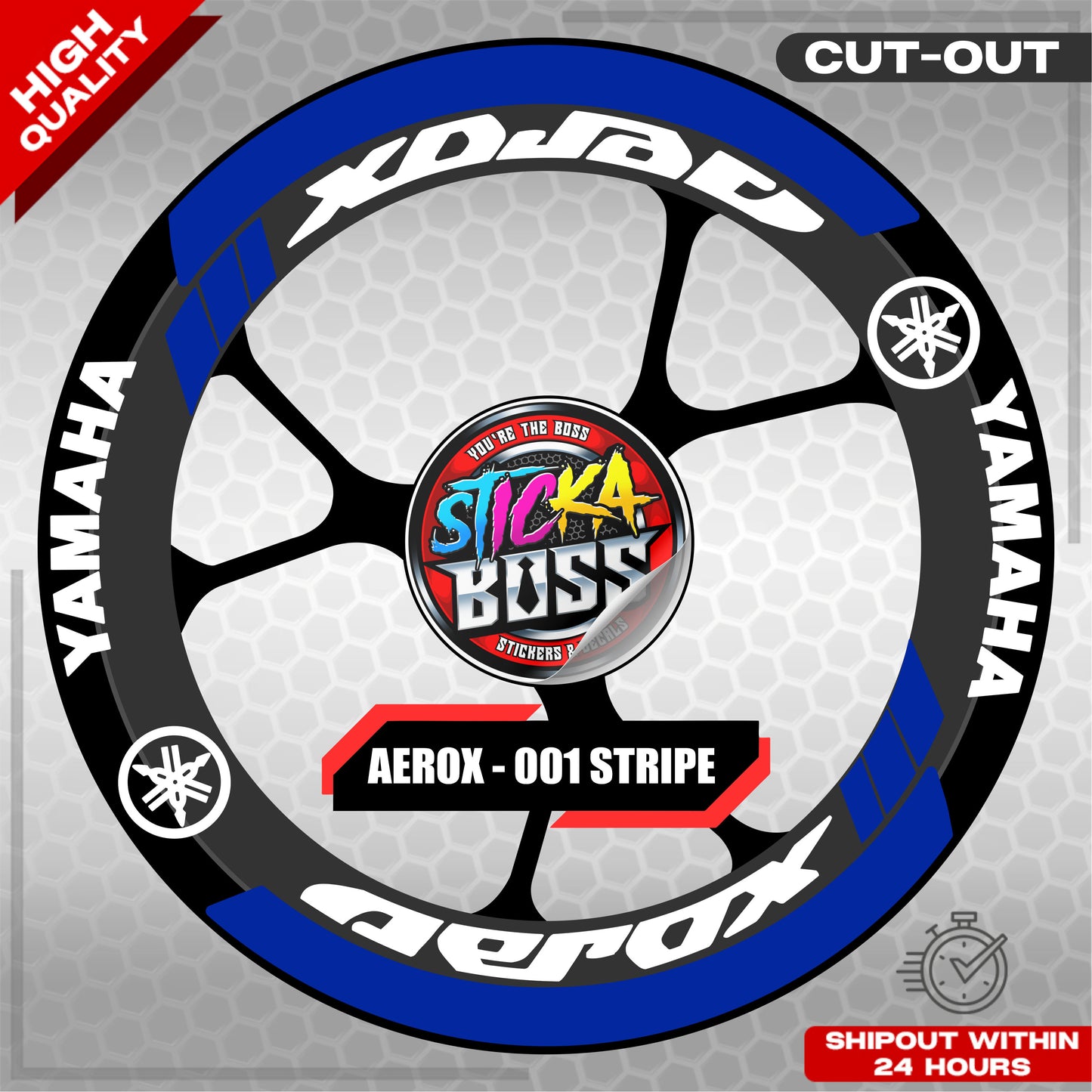 AEROX MAG STICKER SET ( 2 MAGS ) - 001 STRIPE | VINYL WATERPROOF CUT-OUT DECALS