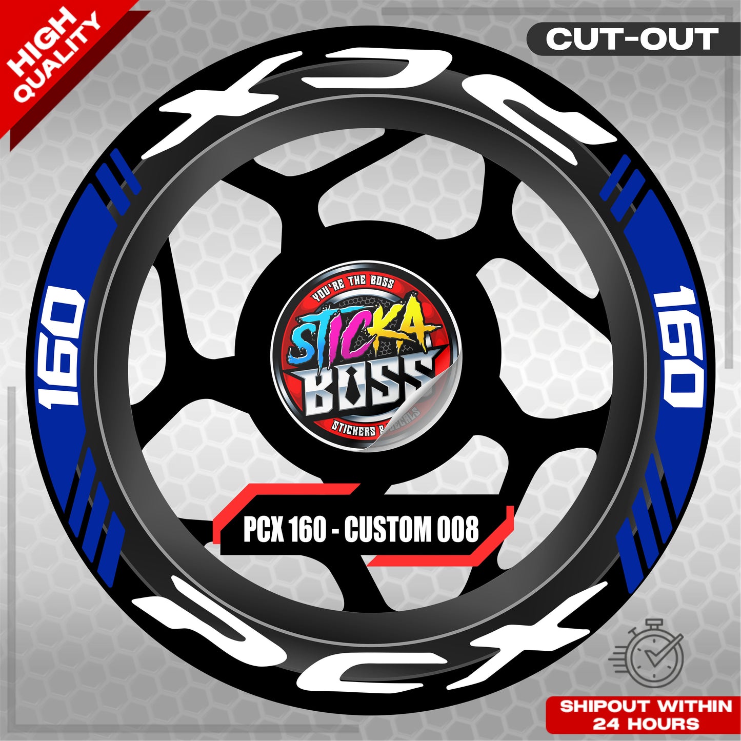 PCX 160 MAG STICKER SET ( 2 MAGS ) - CUSTOM 008 | VINYL WATERPROOF CUT-OUT DECALS