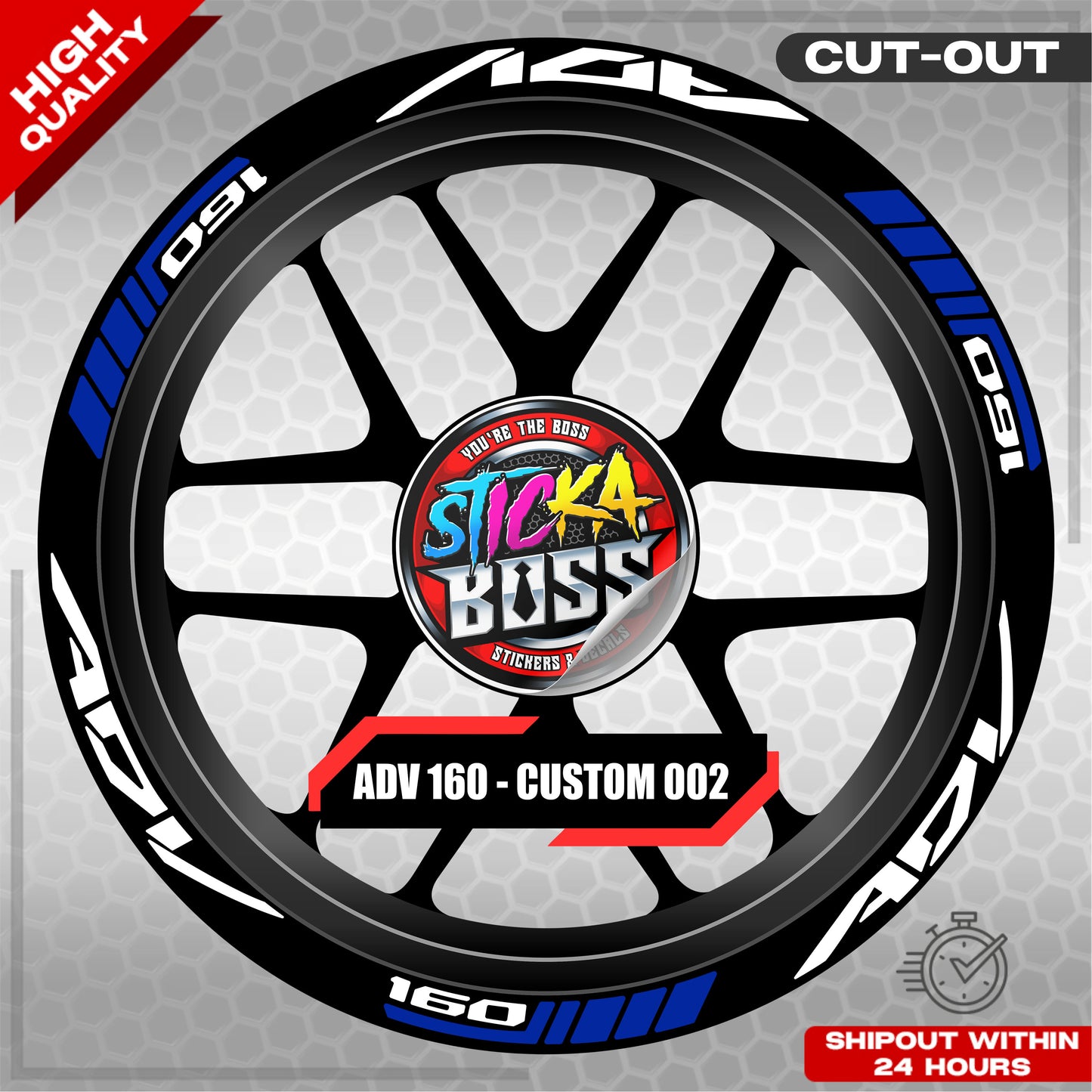 ADV 160 MAG STICKER SET ( 2 MAGS ) - CUSTOM 002 | VINYL WATERPROOF CUT-OUT DECALS