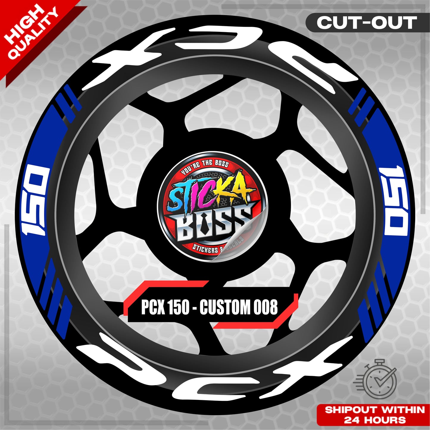 PCX 150 MAG STICKER SET ( 2 MAGS ) - CUSTOM 008 | VINYL WATERPROOF CUT-OUT DECALS