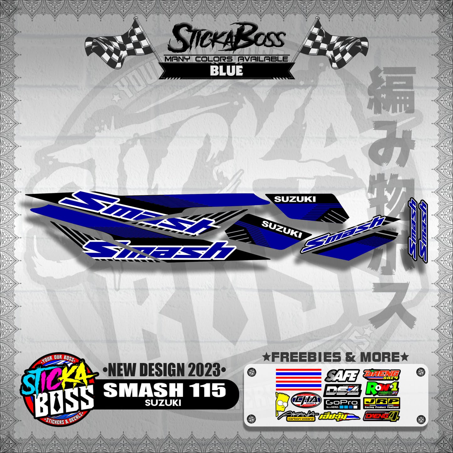 SMASH 115 STOCK DECALS ( NEW DESIGN 2023 )【WITH FREEBIES】