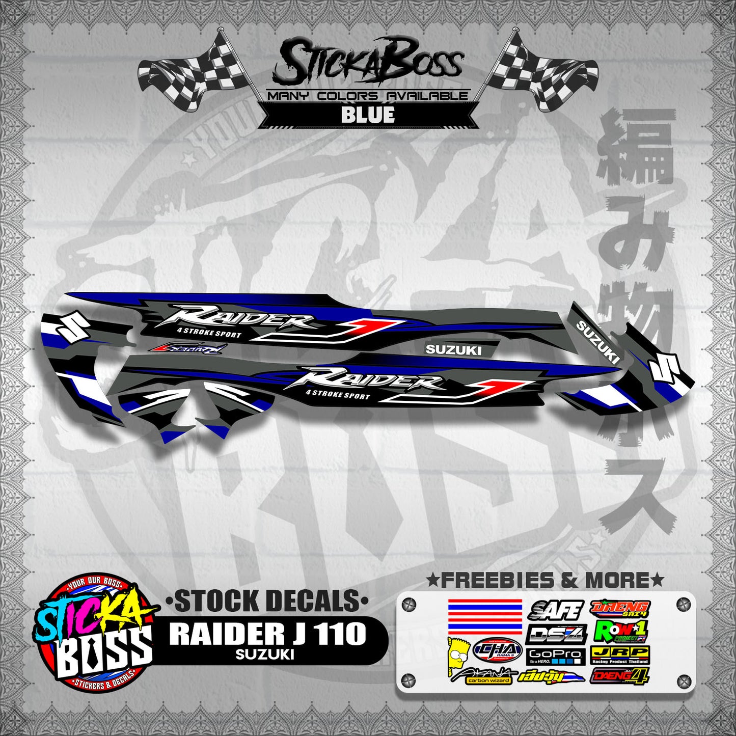 RAIDER J 110 ( STOCK DECALS )【WITH FREEBIES】